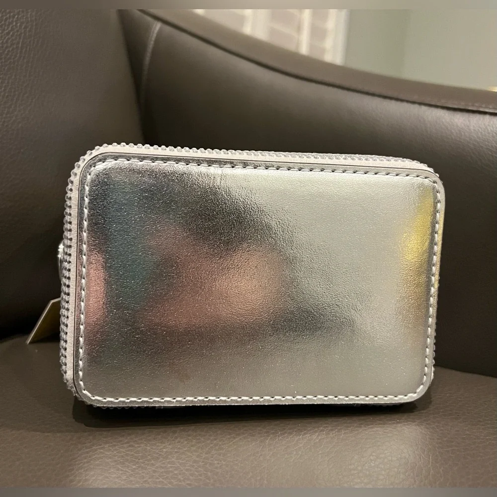 Michael Kors‎ Sandrine Glitter Embellished Small Box Crossbody Bag (Silver) NWT